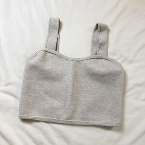 Aritiza Wilfred Grey Oatmeal Ribbed Tank Medium